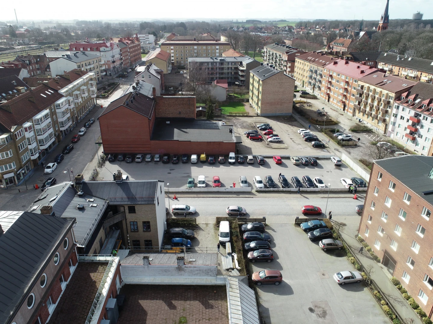 Drönarbild över färgaren