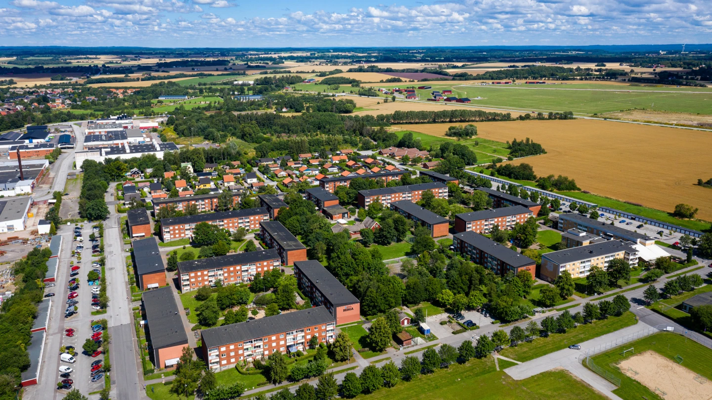 Flygbild över Berga