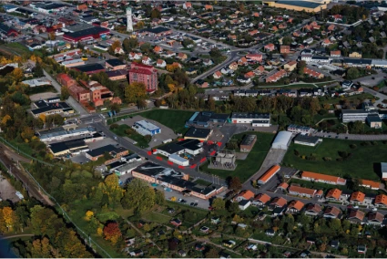 Flygfoto över Eslöv